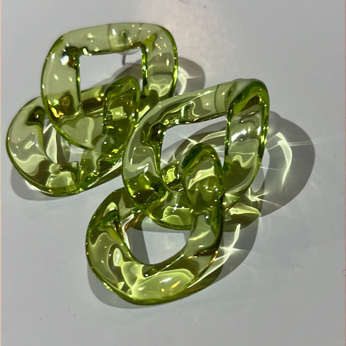 Lime link earrings
