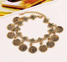 Load image into Gallery viewer, Gold Vintage Coin Bracelet