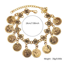 Load image into Gallery viewer, Gold Vintage Coin Bracelet