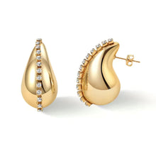 Load image into Gallery viewer, Rhinestone Gold Drop earrings