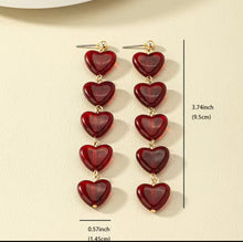 Load image into Gallery viewer, Red Heart ❤️ Earrings