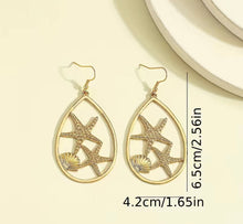 Load image into Gallery viewer, Golden Starfish Earrings