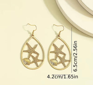 Golden Starfish Earrings