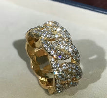 Load image into Gallery viewer, Cuban Chain Link Rhinestone Ring