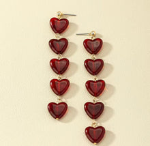 Load image into Gallery viewer, Red Heart ❤️ Earrings