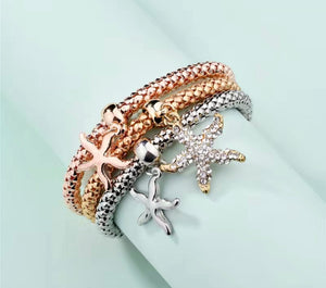 Starfish triple stack bracelet