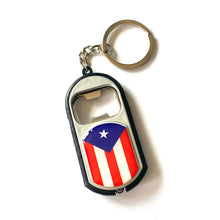 Load image into Gallery viewer, Puerto Rico flag light keychain