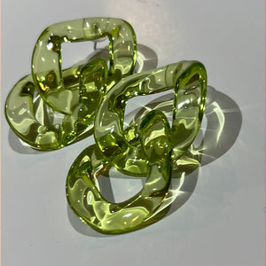 Lime link earrings