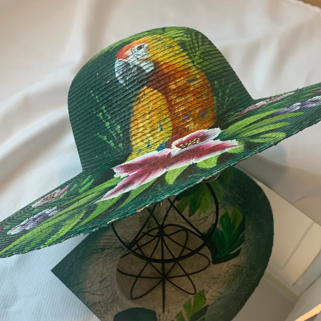 GREEN WIDE BRIM HAT