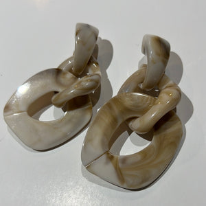 Marble link earrings