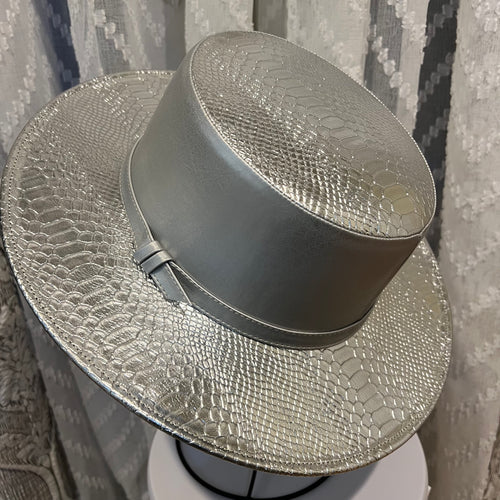 Metallic Silver Argentinian Style Hat