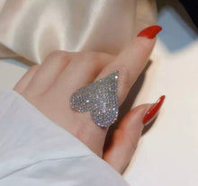 Load image into Gallery viewer, Sweetheart Rhinestone Silver Ring