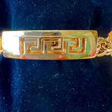 Load image into Gallery viewer, Greek key plate &amp; Chinese link bracelet